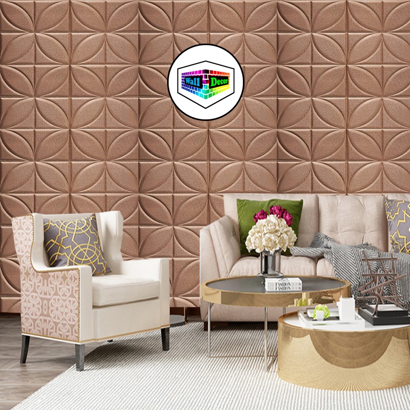 Jual WD Wallpaper Stiker Foam Motif Batik Bunga 07 Coklat 3D Bata ...