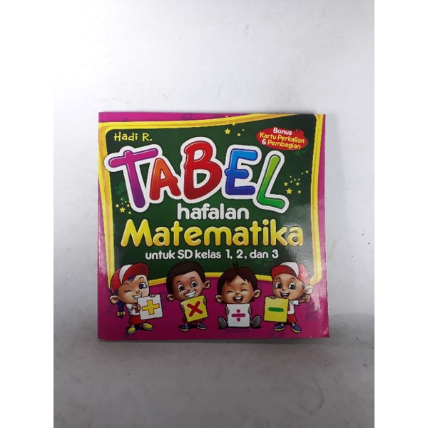 Jual Tabel Hafalan Matematika Untuk Sd Kelas 1 2 Dan 3 Bonus Kartu