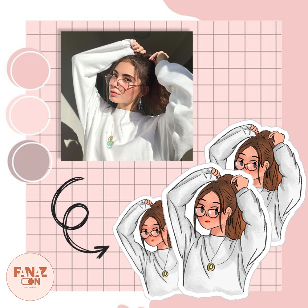 Jual Sticker Illustrasi/Cartoon dari foto kamu | Shopee Indonesia