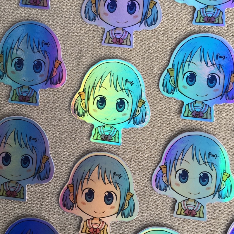 Jual Stiker Lucu Mio Anime Nichijou bahan hologram | Shopee Indonesia