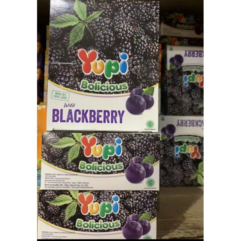 Jual Yupi Bolicious rasa Blueberry 1 box isi 24 pcs x 5gr | Shopee ...