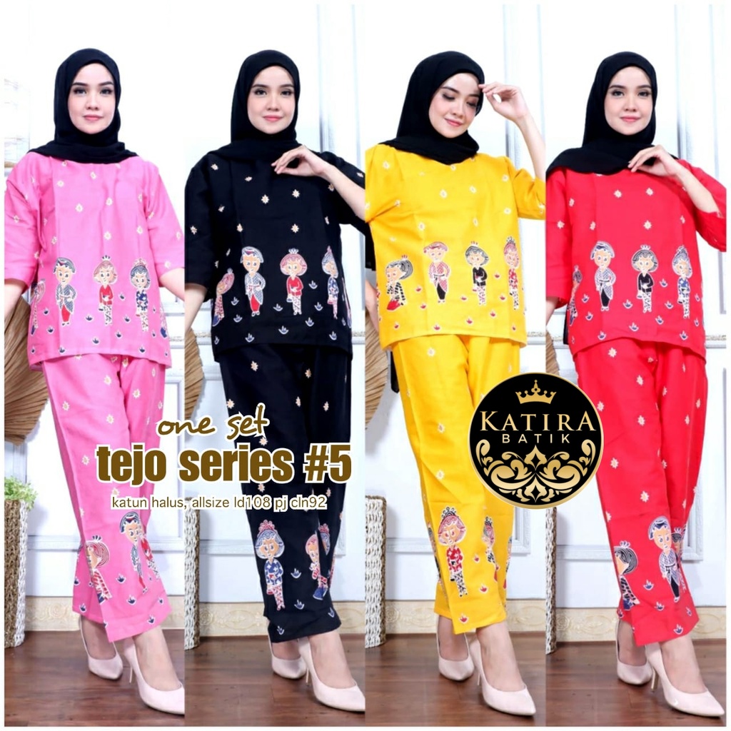 Jual One Set Tejo Series Setcel Batik Setelan Celana Panjang Pajamas Ready To Go Batik Jumbo