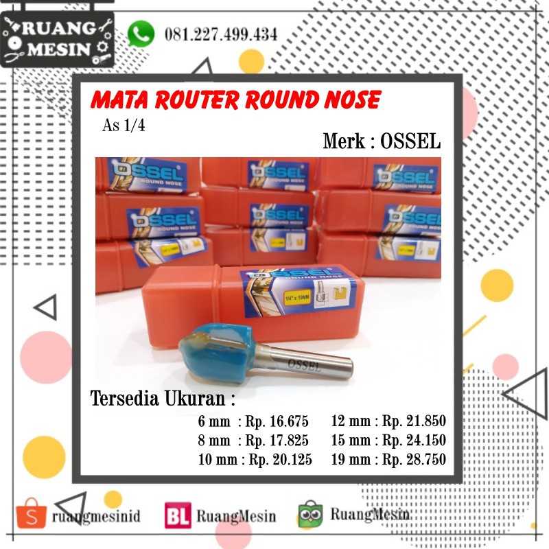 Jual Mata Router Round Nose 8mm Mata Profil OSSEL | Shopee Indonesia