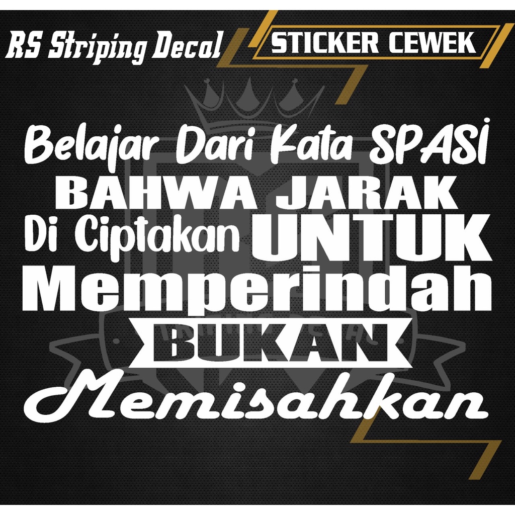 Jual STICKER KATA KATA BELAJAR DARI KATA/CUSTOM CUTTING KATA BODY/KACA ...