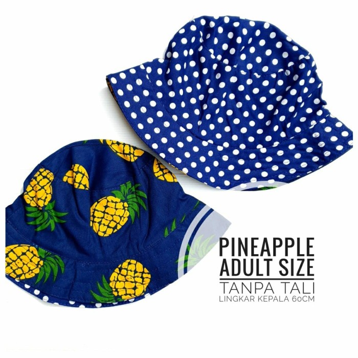 Jual hat-bucket- bucket hat pineapple adult size -bucket-hat. | Shopee ...