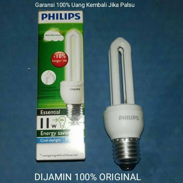 Jual Lampu Philips Essential Essensial Putih 11 W 11W 11 Watt 11Watt ...