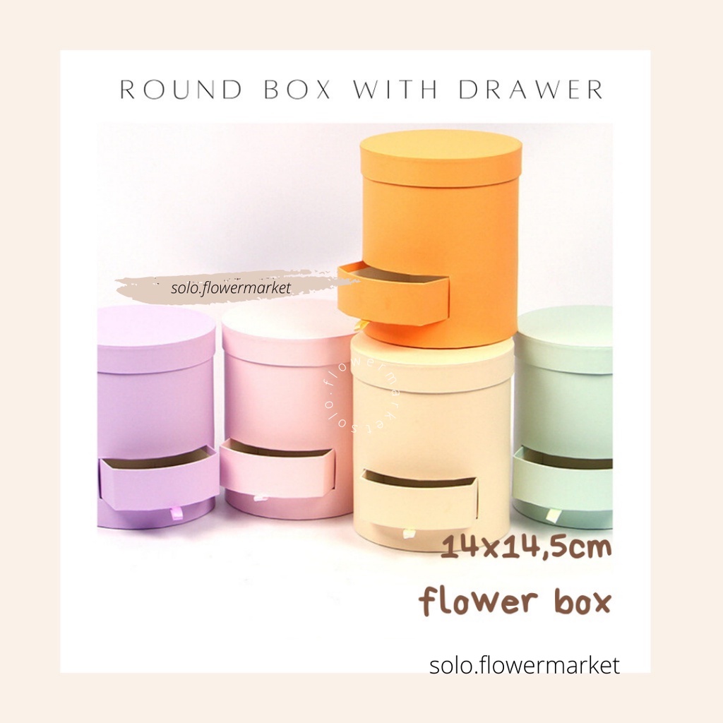Jual FLOWER BOX WITH DRAWER 14 X 14,5CM BOX BUNGA DENGAN LACI Bloom Box ...