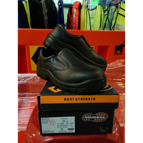 Jual Krushers Sepatu Safety Shoes Krusher Boston Black Original Sepatu Safety Pria Berkualitas