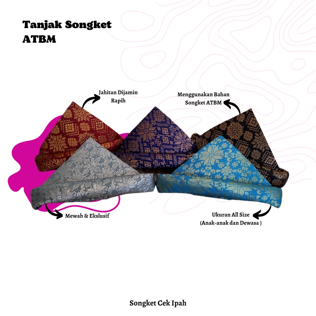 Jual Tanjak Songket Palembang ATBM Berbagai Macam Motif Dan Warna