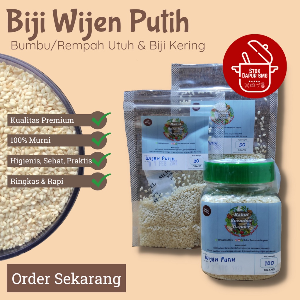 Jual Bumbu Dapur Rempah Lengkap Bumbu Masak Biji Wijen Putih White