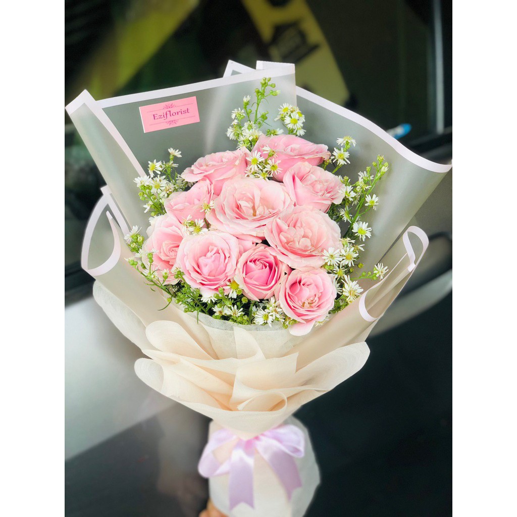 Jual Hand Bouquet Buket Bunga Wisuda Buket Bunga Asli Bunga Mawar Rangkai Shopee