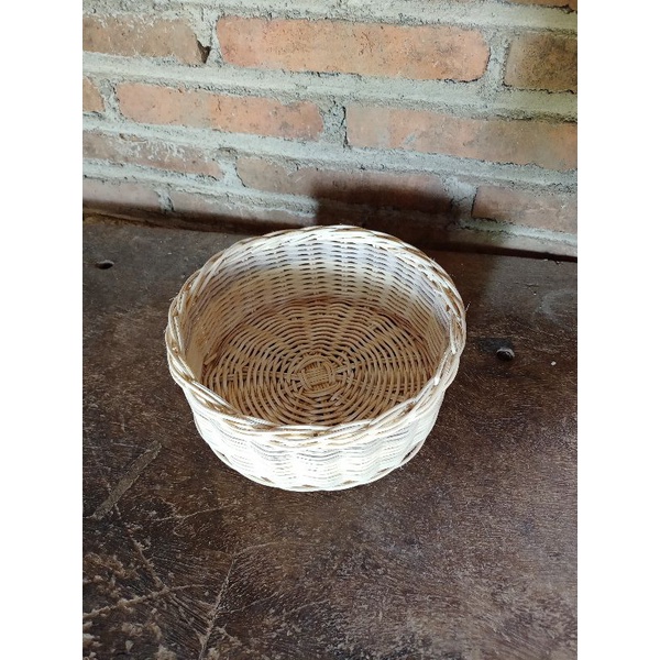 Jual keranjang rotan bulat 20 cm full rotan | Shopee Indonesia