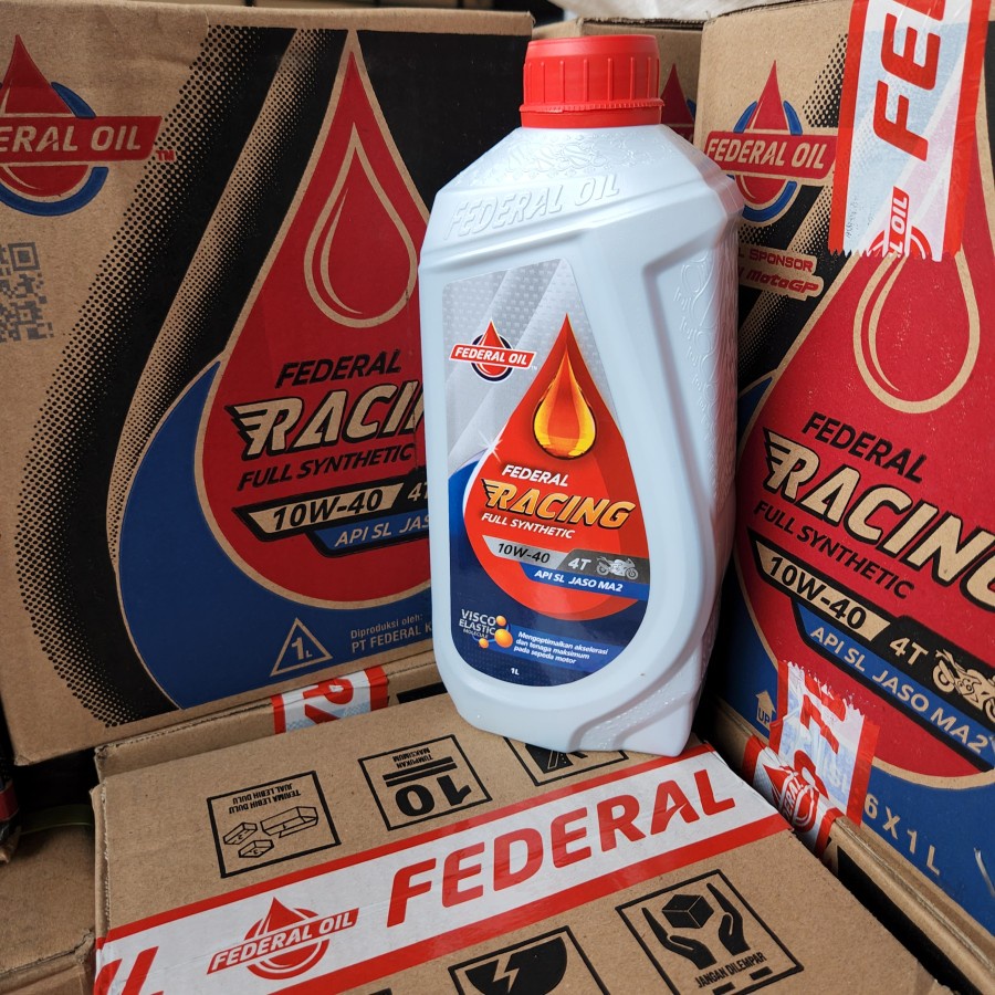Jual Oli Mesin Federal Racing 10W-40 Api SL Jaso Full Synthetic 1L 1 ...