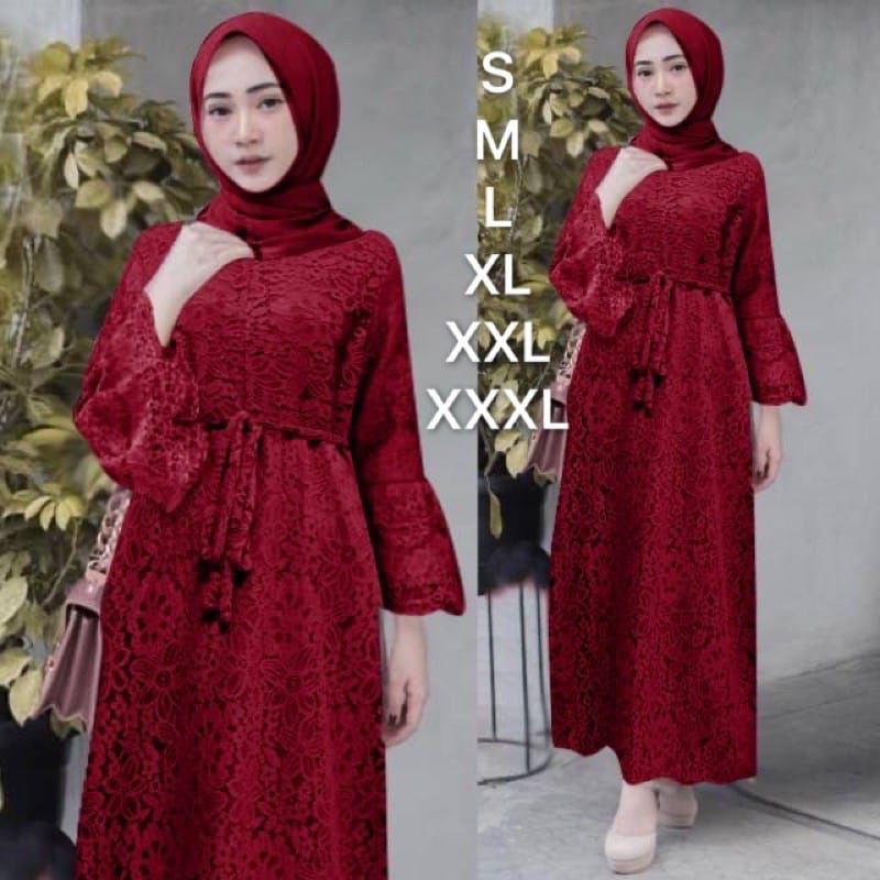 Jual MAXI YASINA BRUKAT CORNELI / GAMIS BRUKAT / GAMIS PESTA / GAMIS ...