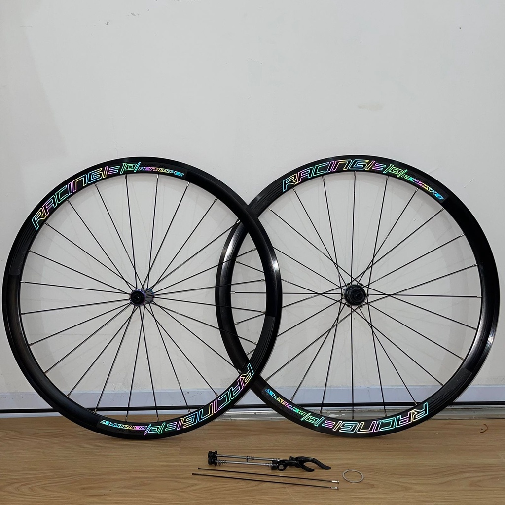 Jual Wheelset Roadbike 700c Retrospec Racing 8.0 Hub Semi Carbon Rainbow Shopee Indonesia