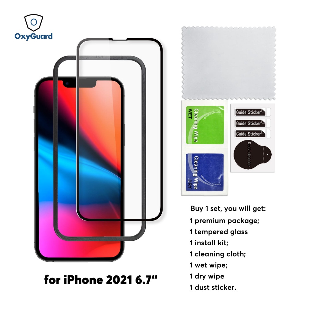 Jual Oxyguard Tempered Glass iPhone 14 / 13 / 12 Mini / 15 / 16 / 16e ...