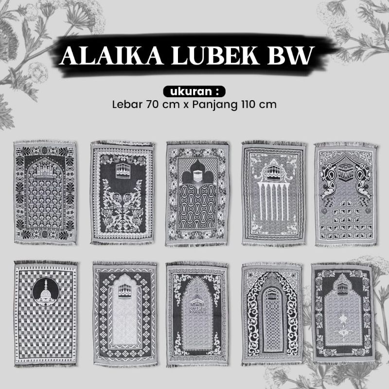 Jual Sajadah Tipis Besar Alaika Khusus Hitam Putih | Shopee Indonesia