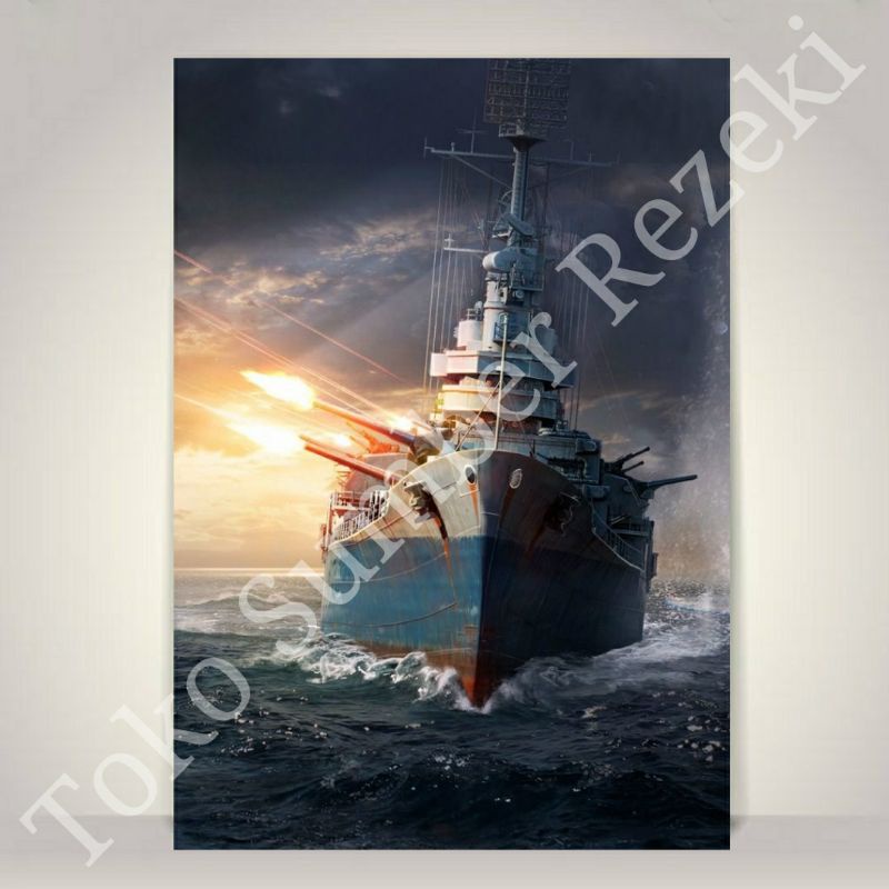 Jual Poster Foto Kapal Perang War Ship Perahu Tempur Militer Gambar ...
