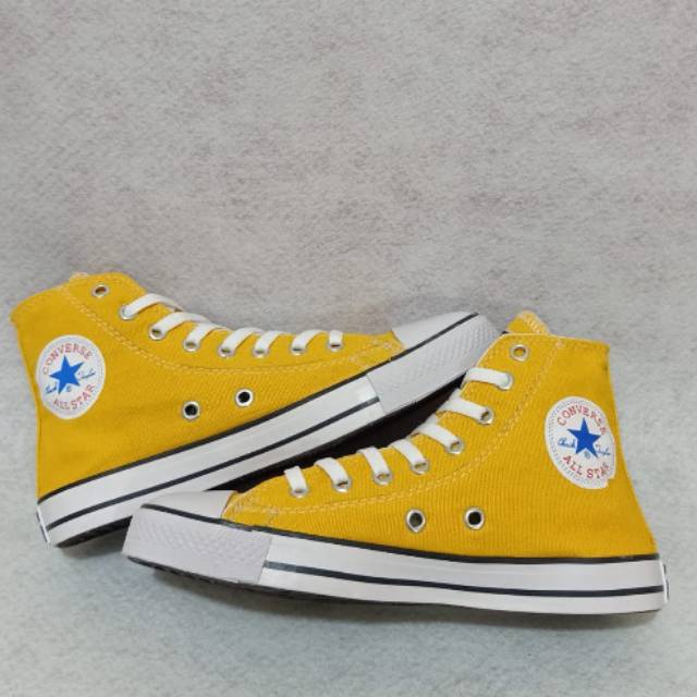 Jual Sepatu converse allstar kuning height/boot+box | Shopee Indonesia