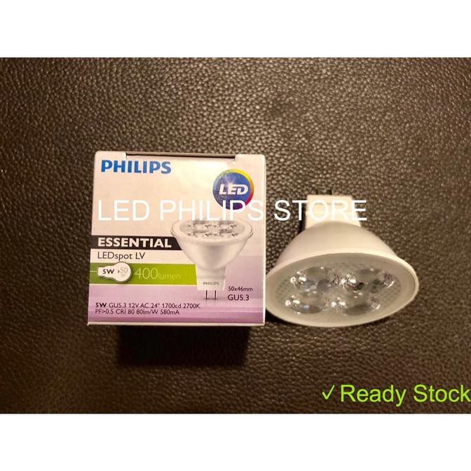 Jual LAMPU HALOGEN LED SPOT PHILIPS 12V TUSUK MR 16 MR16 5 WATT 5WATT 5 ...