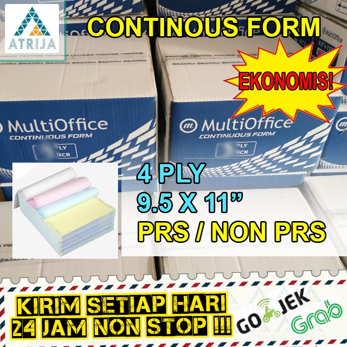 Jual Continuous Form 9.5 x 11 - 4 Ply. Kertas Komputer Rangkap 4 ECO ...