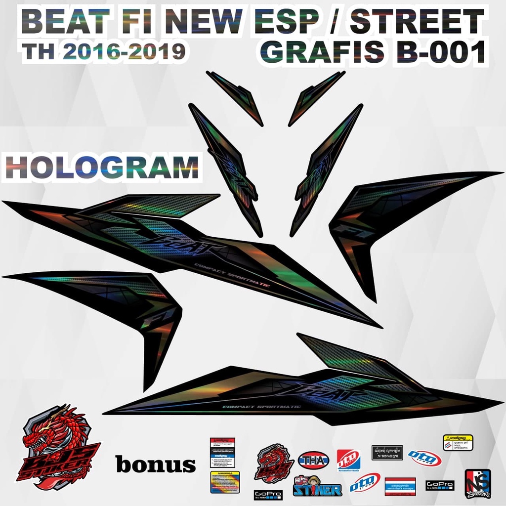 Jual [COD] Stiker Sticker Striping hologram Beat fi New esp / street ...