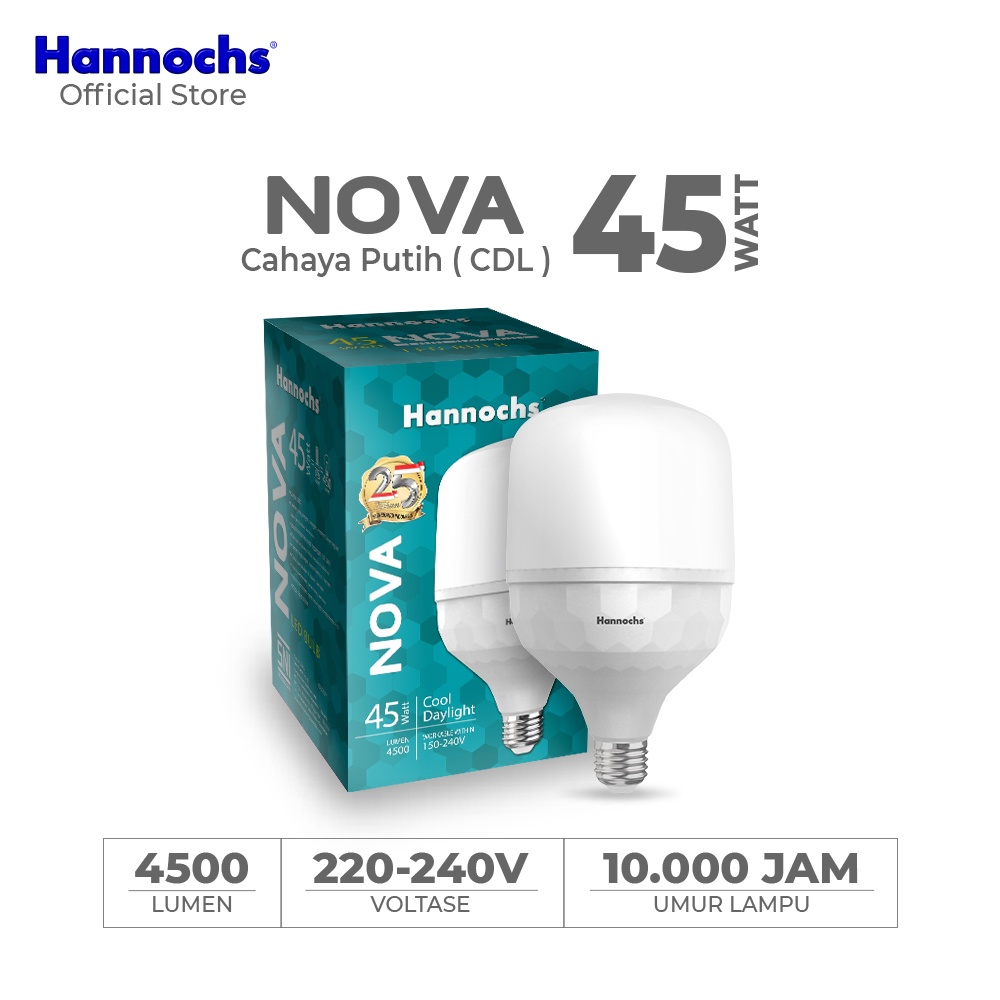 Jual Hannochs Lampu Bohlam LED NOVA 45W Cahaya Putih | Shopee Indonesia