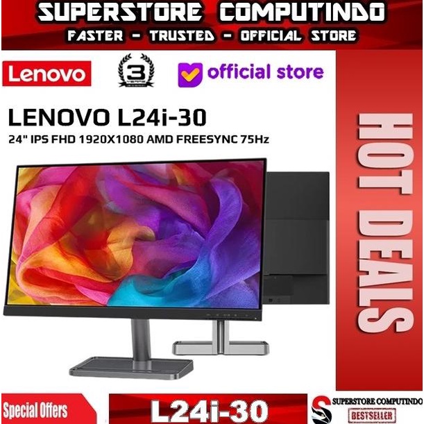 Jual Monitor LED LENOVO L24i30 IPS 75Hz FHD HDMI VGA Eye Care