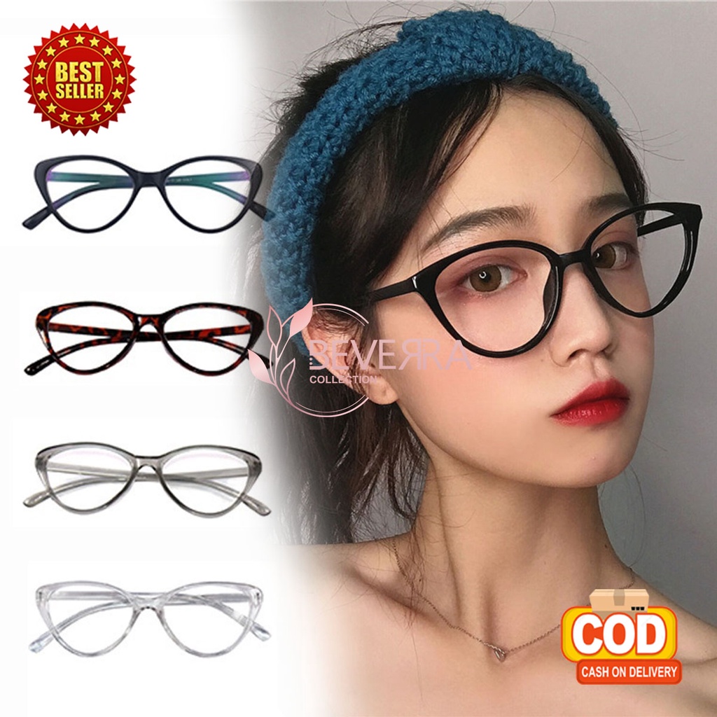 Jual Kacamata Wanita Korea Dewasa Bingkai Cat Eye Le…