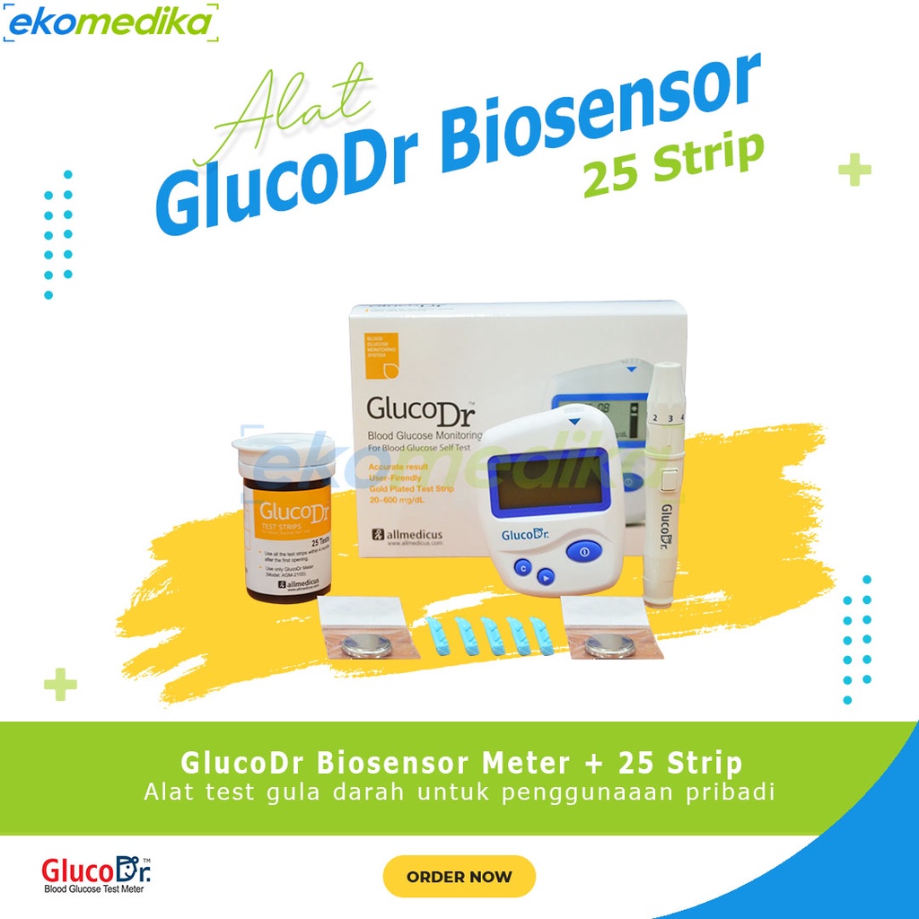 Jual GlucoDr Bio Sensor Kode 8 / Alat Cek Gula Darah Gluco Dr AGM2100