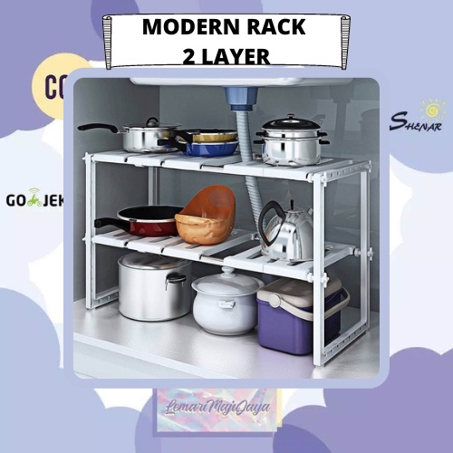 Jual Modern Rack Layer Rak Panci Bawah Wastafel Dapur Susun