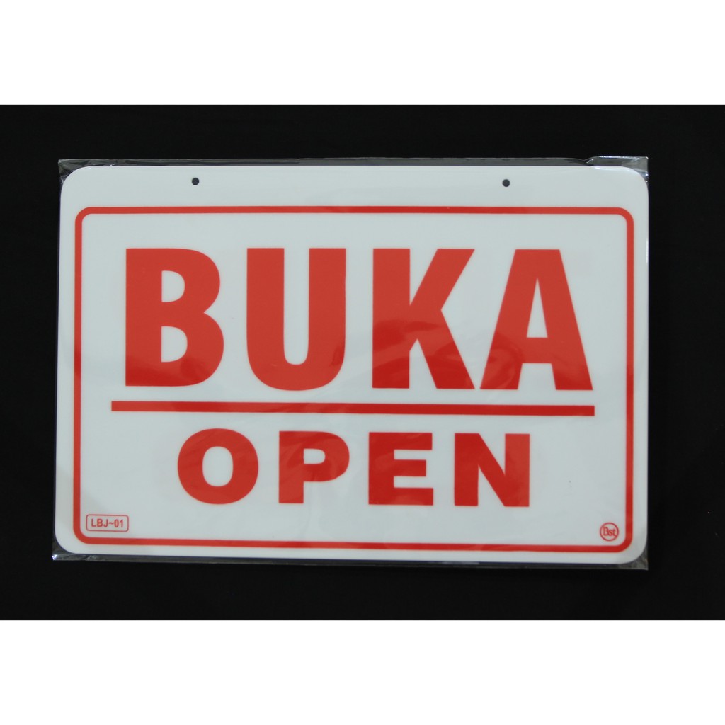 Jual Label Akrilik Tulisan Buka Tutup Open Close Bolak Balik Jumbo