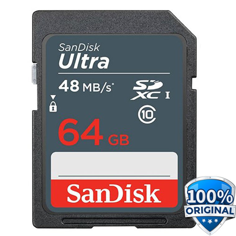 Jual SANDISK ULTRA SD CARD 64 GB MEMORI KAMERA SDXC 48Mbps SDCARD