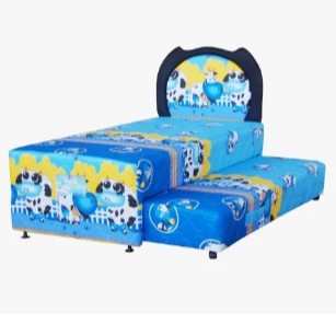 Jual KASUR SPRING BED SORONG ANAK 2 IN 1 MOTIF SAPI BIRU | Shopee Indonesia