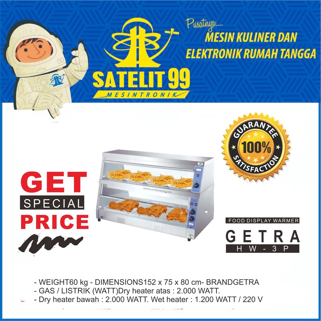 Jual Food Display Warmer GETRA HW3P Shopee Indonesia