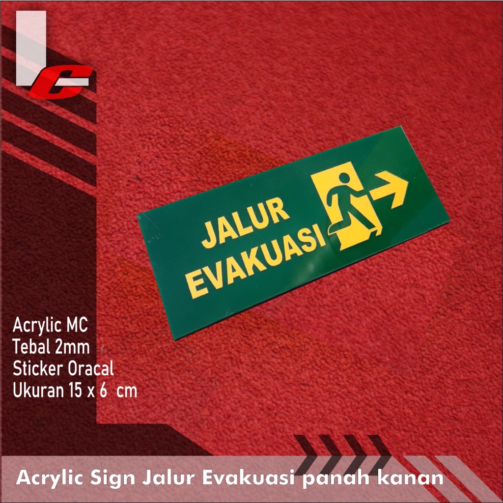 Jual Sign Jalur Evakuasi Arah Kanan/Kiri | Shopee Indonesia