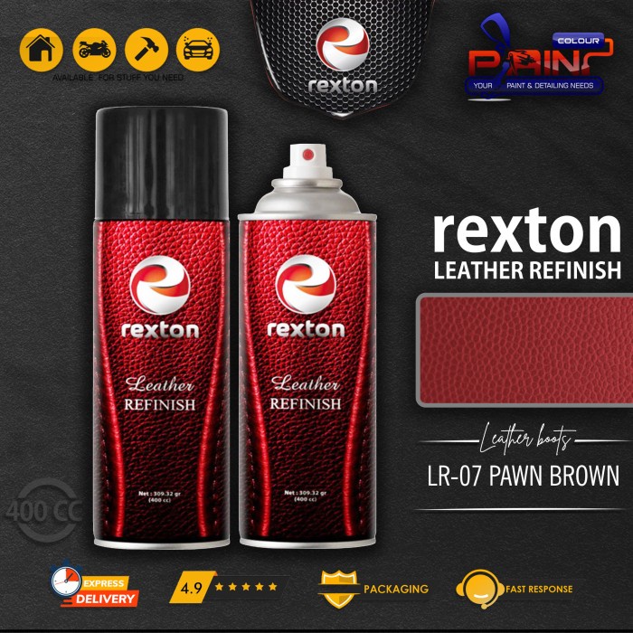 Jual Cat Semprot REXTON Leather Refinish 400cc Cat Kulit Pawn Brown