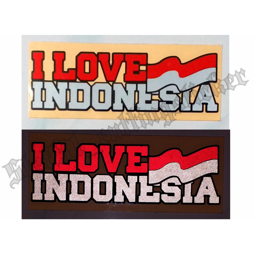 Jual Stiker cutting I Love Indonesia, sticker love indonesia | Shopee ...