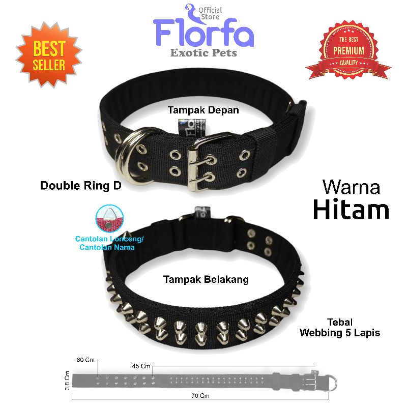 Jual Dog Collar Spike Kalung Anjing Duri Kalung Anjing Besar Pitbull