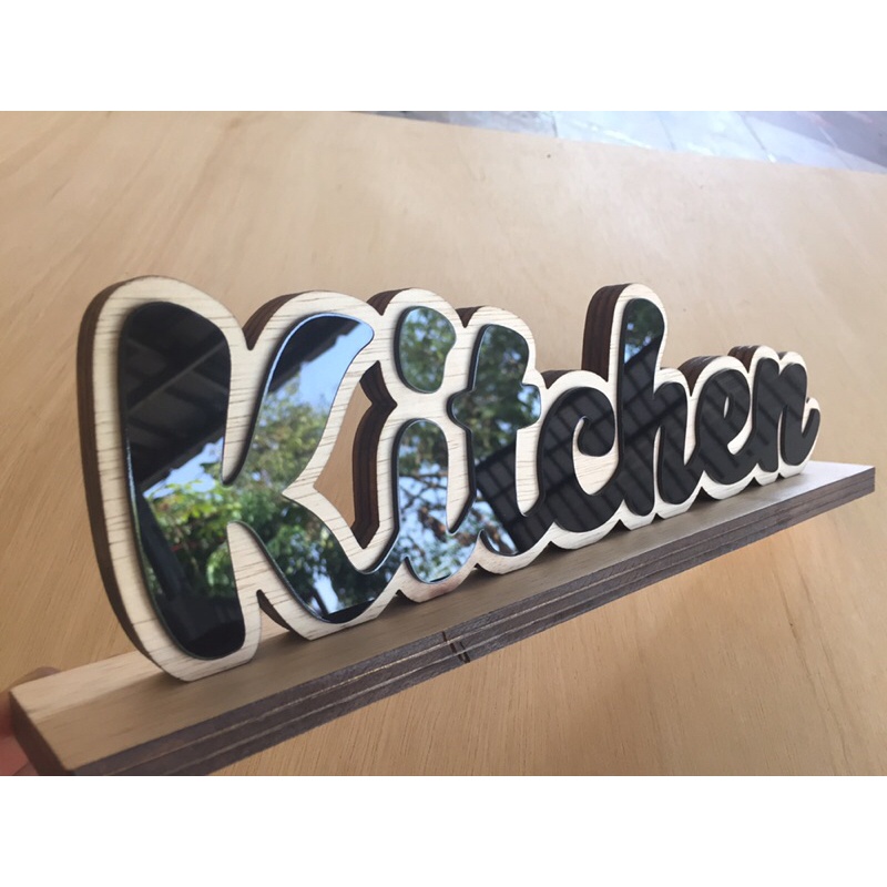 Jual Tulisan kitchen / huruf kayu timbul 3D / huruf kayu custom / huruf ...