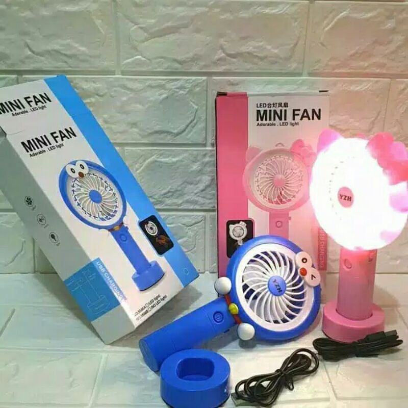 Jual Kipas mini led tangan usb portable charger / mini fan led light ...