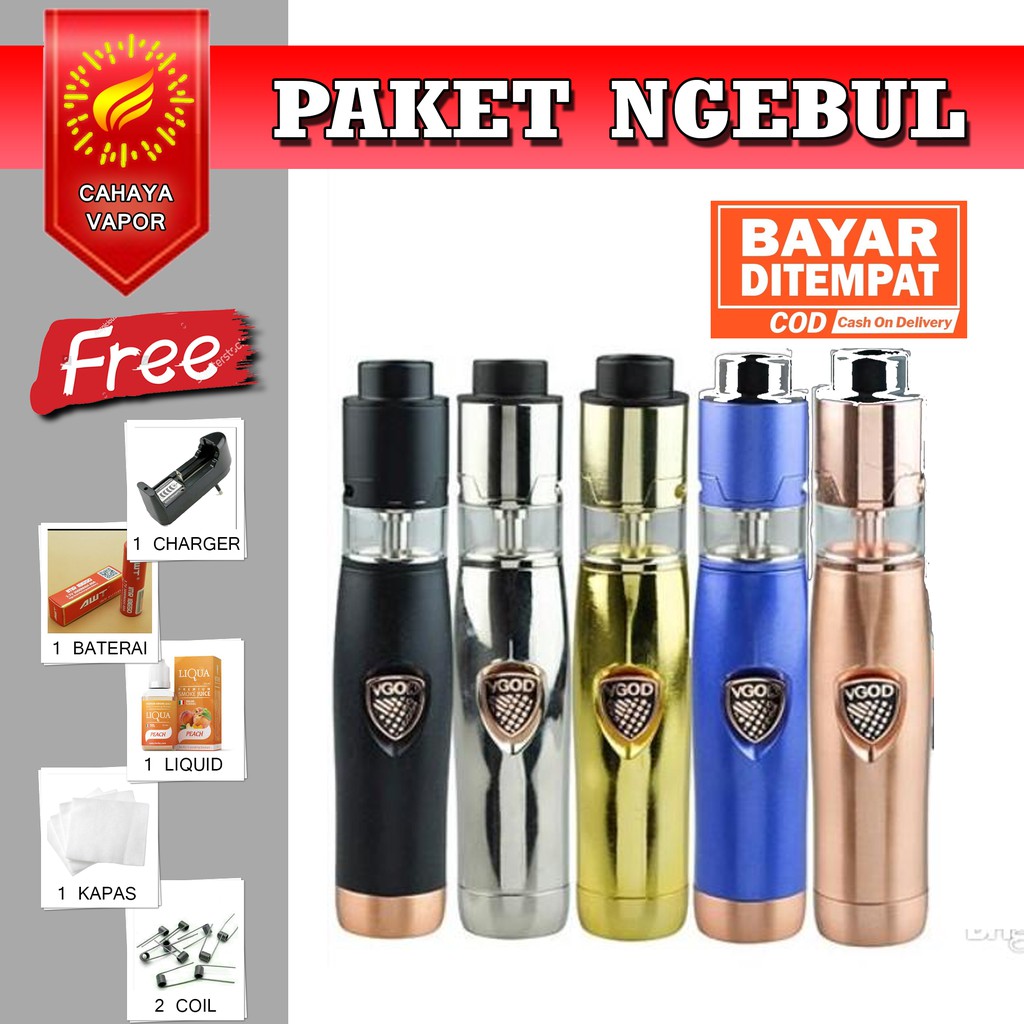 Jual Paket Siap Ngebul Vape Vgod Elite Rda Series Free Charger Baterai Liquid Ml Kapas Coil