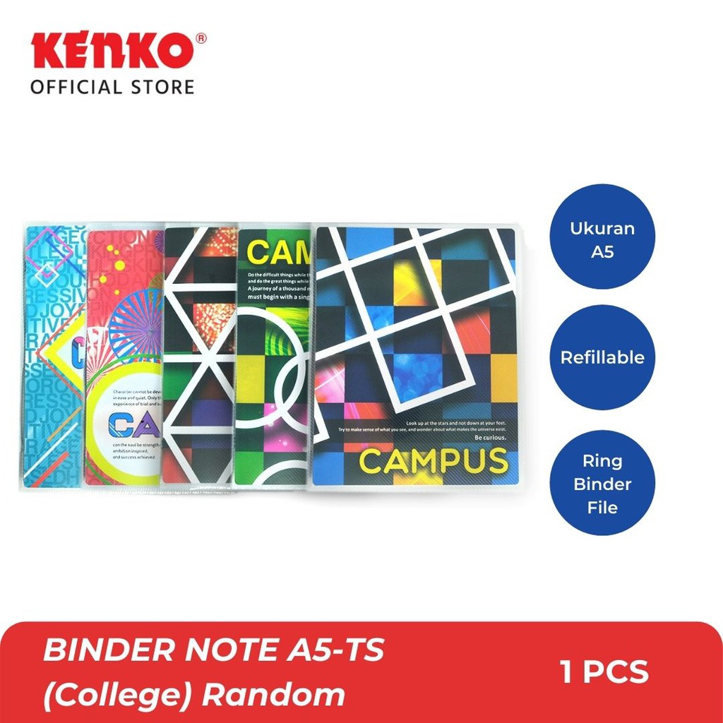 Jual KENKO BINDER NOTE / Buku Tulis / Catatan A5-TS (College) Random ...