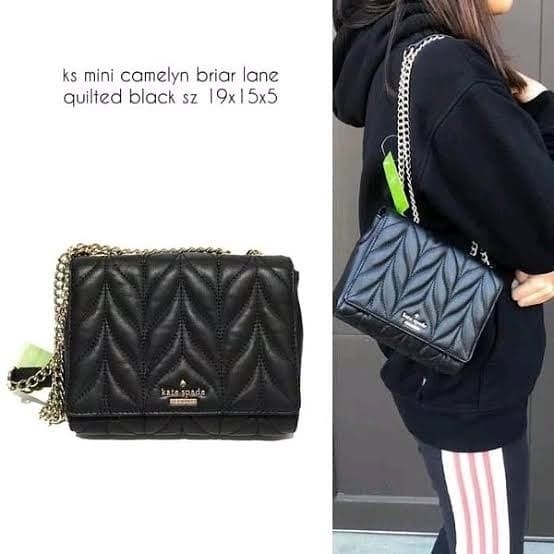 NEW tas kate spade mini emelyn briar lane quilted black original
