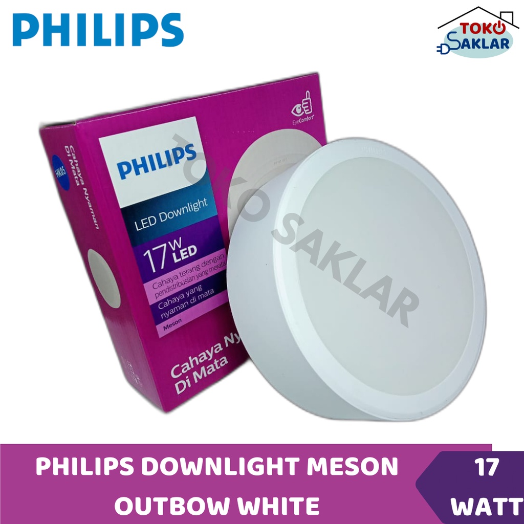 Jual Lampu Led Downlight Panel Philips 17 watt Bulat Outbow Putih
