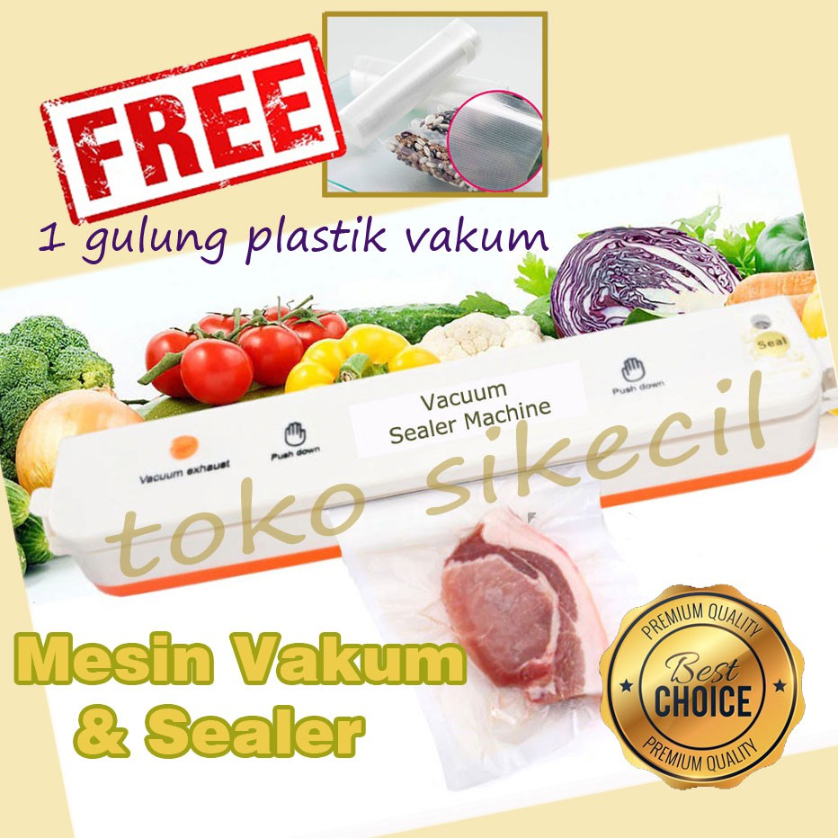 Jual Mesin Vakum Makanan Rumah Tangga Vacuum Sealer Machine Alat Vacum Sealer Portable Shopee