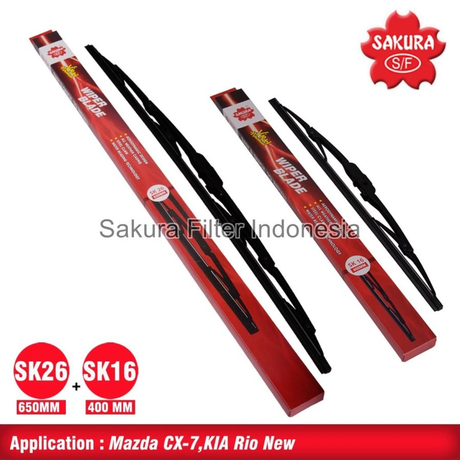 Jual Wiper Kia Picanto 1 Set (2 Pc) Sakura SK22, SK16 | Shopee Indonesia