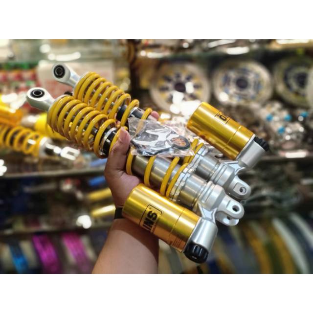 Jual Shock mirip ohl1n5 pcx adv xmax 350mm kuning gratis gantungan ...