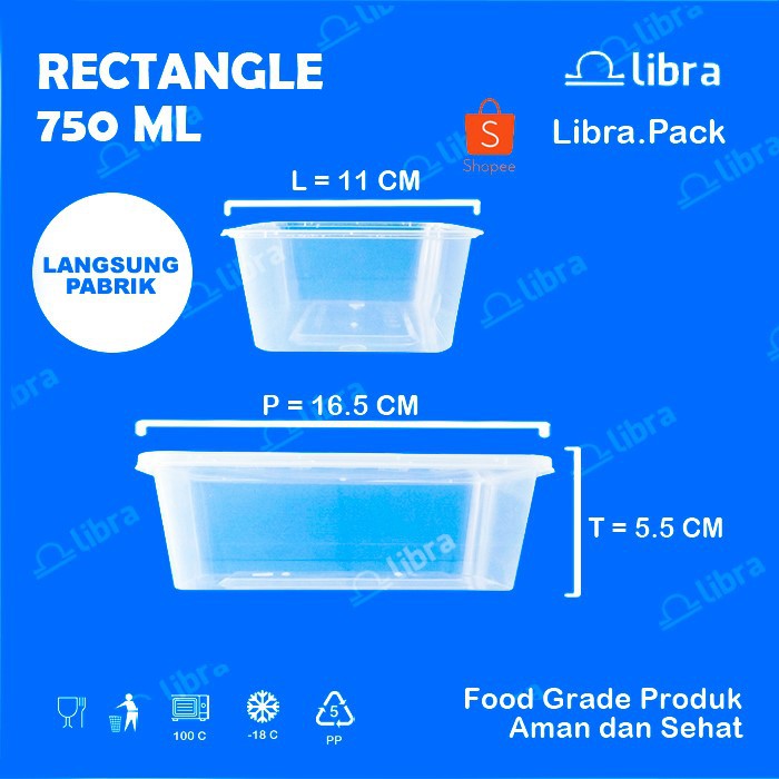 Jual 25 Pcs Thinwall 750 Ml Food Container Box Tempat Kotak Makan Plastik Libra Shopee Indonesia 5170