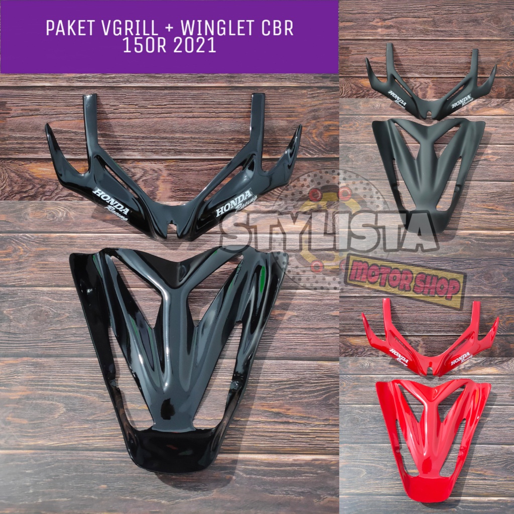 Jual PAKET VGRILL DAN WINGLET CBR 150R 2021 2022 PAKETAN VGRILL WINGLET CBR K45R 2021 2022